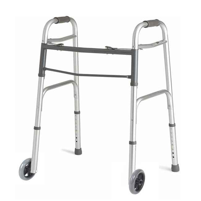 Folding Walker with Wheels – Lightweight, Adjustable for Indoor Use - Care Made